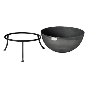 Harbour Housewares - Steel Garden Fire Pit - 60cm - Grey