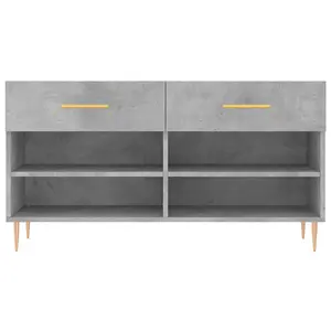 Berkfield Shoe Bench Concrete Grey 102x35x55 cm Engineered Wood