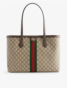 Womens Gucci Ophidia GG Supreme Coated-Canvas Tote Bag B.Eb/N.Acero/Vrv