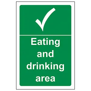 Eating And Drinking Area Notice Sign - Adhesive Vinyl - 100x150mm (x3)