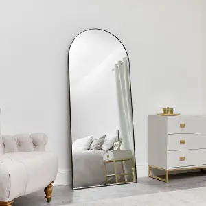 Melody Maison Large Black Arched Mirror 183cm x 80cm