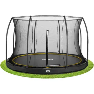 14ft Salta Black Comfort Edition InGround Round Trampoline with Enclosure