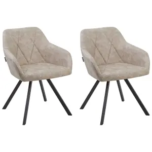 Set of 2 Dining Chairs MONEE Beige