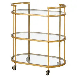 Metal Bar Cart Brass