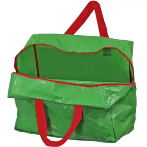 SPARES2GO Xmas Storage Bag Christmas Present Gift Decorations Lights Toys Red Green Pack of 2, Bags