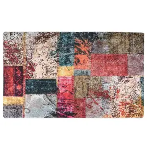 Rug Washable Patchwork Multicolour 120x170 cm Anti Slip