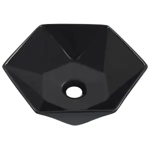 Berkfield Wash Basin 41x36.5x12 cm Ceramic Black