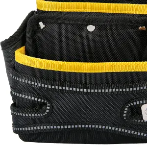 TOUGH MASTER Tool Belt Pouch, Fixing Pouch with 3 Wide Pockets for Tools, Nails and Small Parts