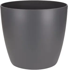 Elho Brussels Round 30cm Plastic Plant Pot in Anthracite