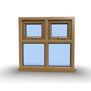 895mm (W) x 1195mm (H) Wooden Stormproof Window - 2 Top Opening Windows -Toughened Safety Glass