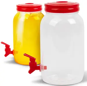 HEFTMAN Plastic Drinks Dispenser 3L Rose Red - 2 Pack