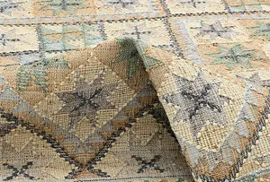 Ocean Hand Woven Kilim - Wool - L230 x W160 x H1 cm - Beige