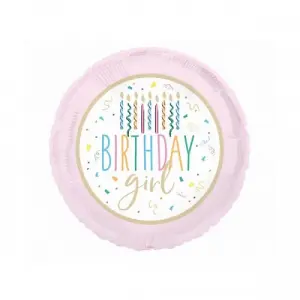 Unique Party Birthday Girl Foil Balloon Multicoloured (One Size)