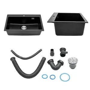 73.5x49cm Quartz Undermount Kitchen Sink Single Bowl