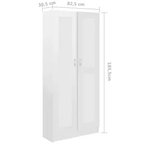 Berkfield Book Cabinet High Gloss White 82.5x30.5x185.5 cm Engineered Wood