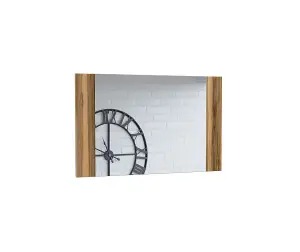 Chic Larona 04 Hallway Mirror 840mm in Oak Satin & Touchwood - Modern Entryway Essential H500mm D20mm