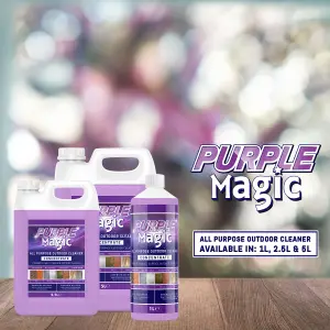 Purple Magic All Purpose Outdoor Cleaner Concentrated Moss, Mould, Mildew, Lichen, Algae Remover Path and Patio Cleaner 5L