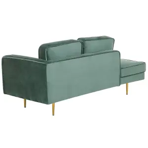 Right Hand Velvet Chaise Lounge Mint Green MIRAMAS