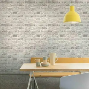 Grandeco Vintage House Brick Grey Wallpaper A28903