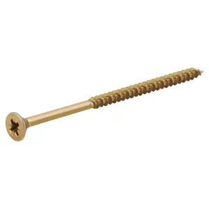 TurboDrive Pozidriv Yellow-passivated Steel Screw (Dia)6mm (L)100mm, Pack of 20