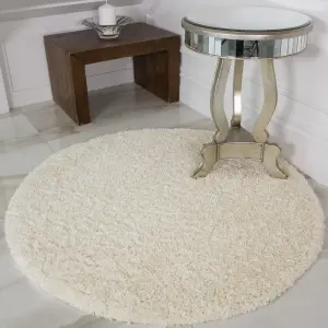 Soft Value Cream Shaggy Area Rug 135x135cm