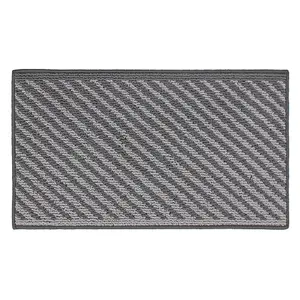 JVL Stellar Machine Washable Latex Backed Doormat, 40x70cm, Grey