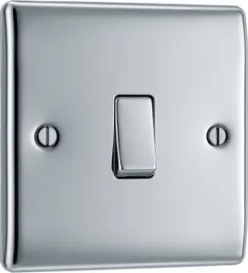 BG 16A 2 way 1 gang Light switch Gloss Chrome effect