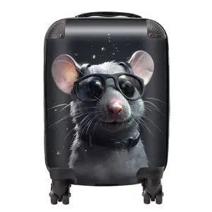 Splashart Rat In Glasses Suitcase - Mini Cabin