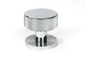 From The Anvil Polished Chrome Brompton Mortice/Rim Knob Set (Beehive)