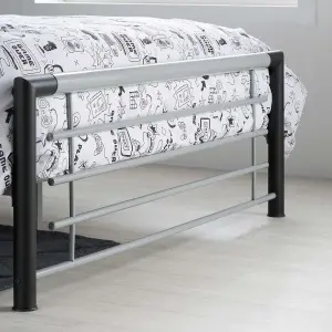 Birlea Faro Small Double Bed Silver & Black