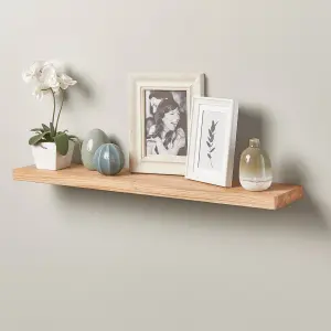 Off the Grain Oak Floating Shelf made from Solid Wood - 80cm Length