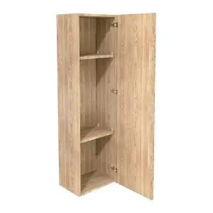 Rinse Bathrooms Designer 1200mm Wall Mounted Tall Unit Bathroom Storage Unit Tall Bathroom Storage Cabinet Light Oak