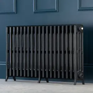 Arroll Edwardian Cast aluminium Anthracite Grey 19 Column Radiator, (W)1142mm x (H)650mm