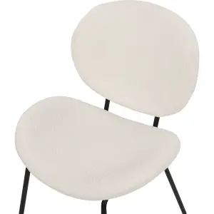 Set of 2 Dining Chairs LUANA Boucle White