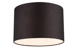 GoodHome Kpezin Charcoal Fabric dyed Light shade (D)30cm