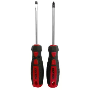 Dekton Twin Pack CRV Screwdriver set Magnetic Tips,Flat & PZI Heads