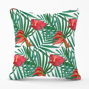 Tropical Flowers And Palm Leaves Cushions 60cm x 60cm