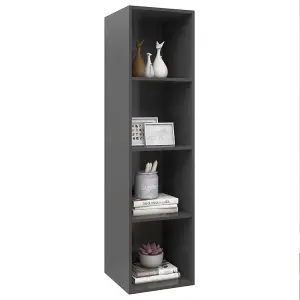 Berkfield Wall-mounted TV Cabinet Grey 37x37x142.5 cm Engineered Wood