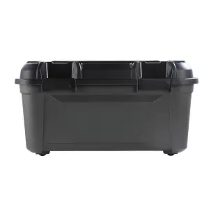 Ezy Storage Bunker tough Black 120L XL Stackable Wheeled Storage box with Lid