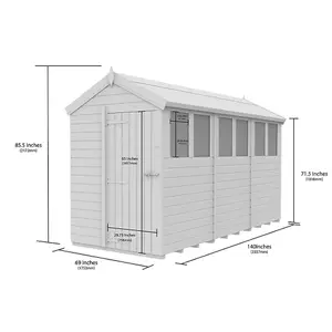 DIY Sheds 5x12 Apex Shed - Single Door Without Windows