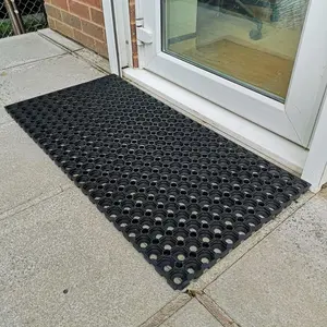 Rubber Door Mat Heavy Duty - 1.2m x 0.8m  - Shop Doorway Mats Indoor Outdoor Non Slip Safety