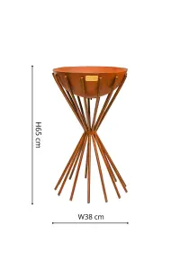 Outdoor Tall Metal Dakota Fire Pit in Rust H65Cm W38Cm