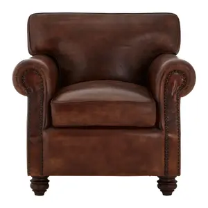 Buffalo Dark Brown Leather Armchair