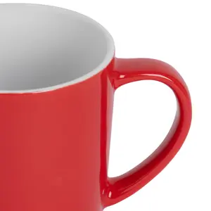 Argon Tableware - Coloured Coffee Mugs - 350ml - Pack of 2 - Red