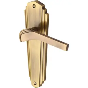 Heritage Door Handle Lever Latch Waldorf Design (Set of 2) Antique Brass