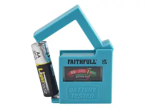 Faithfull Universal Battery Tester for AA AAA C D 9V Batteries