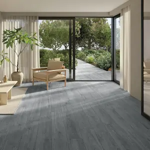 Set of 21 Grey Wood Effect Self Adhesive Vinyl Plank PVC Flooring Waterproof Covering 3m²