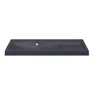 GoodHome Mila Black Rectangular Vanity Basin (W)100.4cm