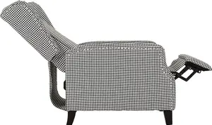 Kensington Recliner Chair in Dogtooth Fabric with Studded Detail