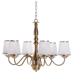 6 Light Metal Chandelier Brass BRADANO